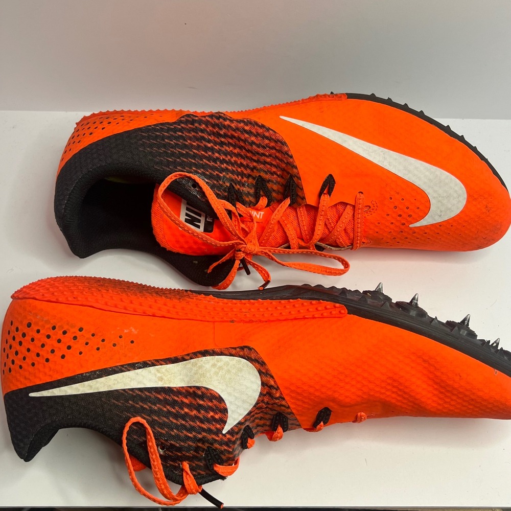 Nike Zoom Rival S 8 Mens 14 Orange Black Track Field Sprint Spikes 806554-811 - Picture 4 of 9